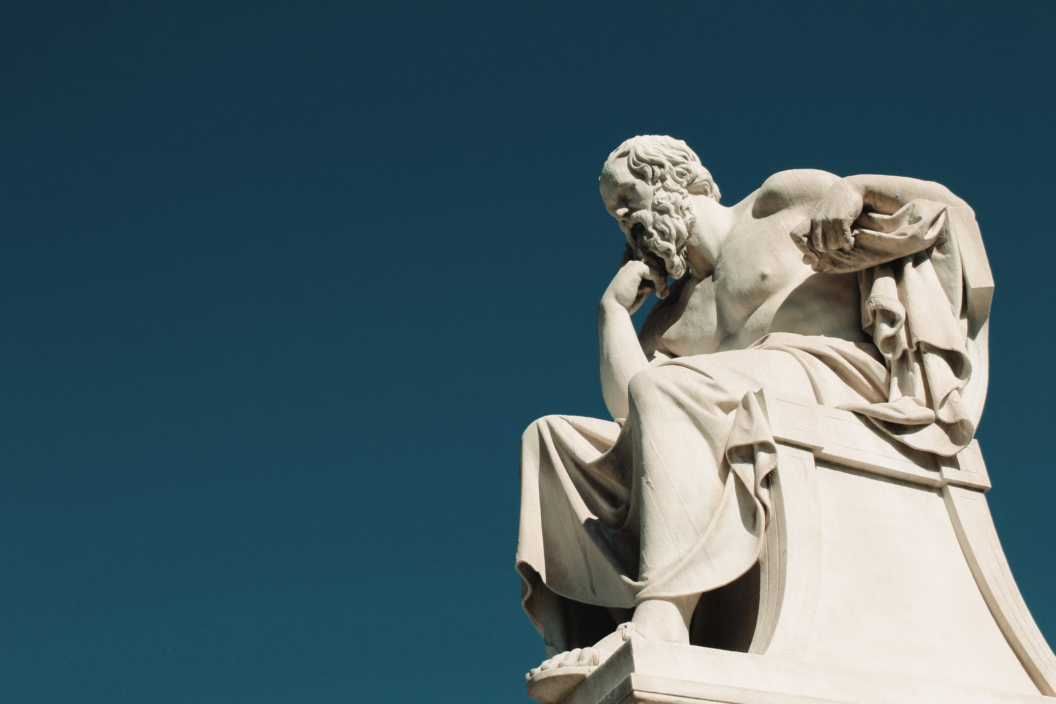 Statue of the ancient Greek philosopher Socrates in Athens, Greece